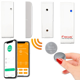 Effraction Capteur GSM 4G Chocs 433MHz Détection Sans Fil Relais Porte Vitrée IP Baie Bris Maison Fenêtre de Alarme Appartement 